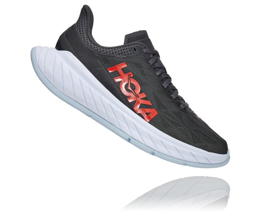 Hoka One One Mens Running Shoes - Carbon X 2 - Black/White - MDUZ16829